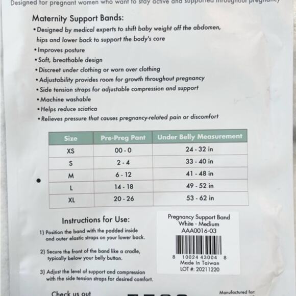 Medium Motif Medical Pregnancy Support Band White - Picture 2 of 3